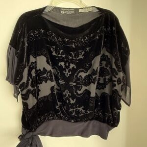 GIANFRANCO FERRE VINTAGE SILK VELVET FLORAL TOP